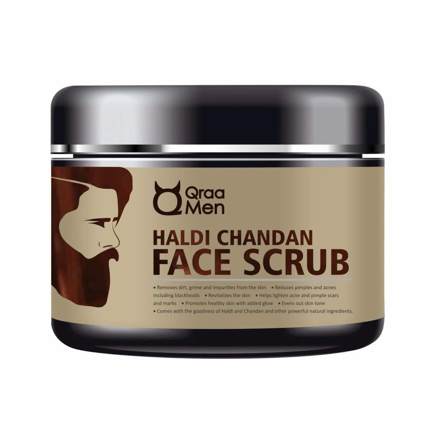 Qraamen De-Tan Face Pack, Haldi Chandan Face Scrub & Charcoal Peel Off Mask Combo