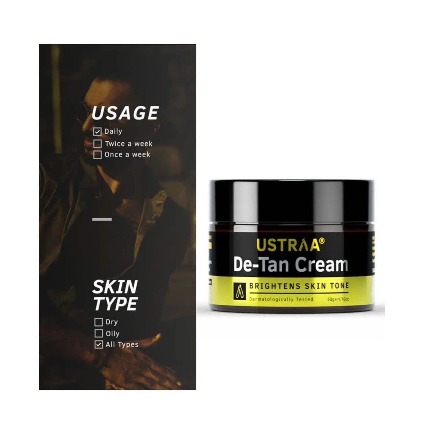 Ustraa De-Tan Cream - (50g)