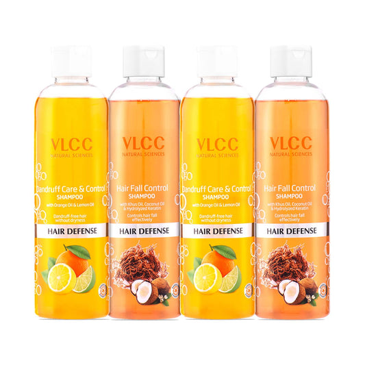 VLCC Dandruff Care and Control & Nourishing and Silky Shine Shampoo Combo