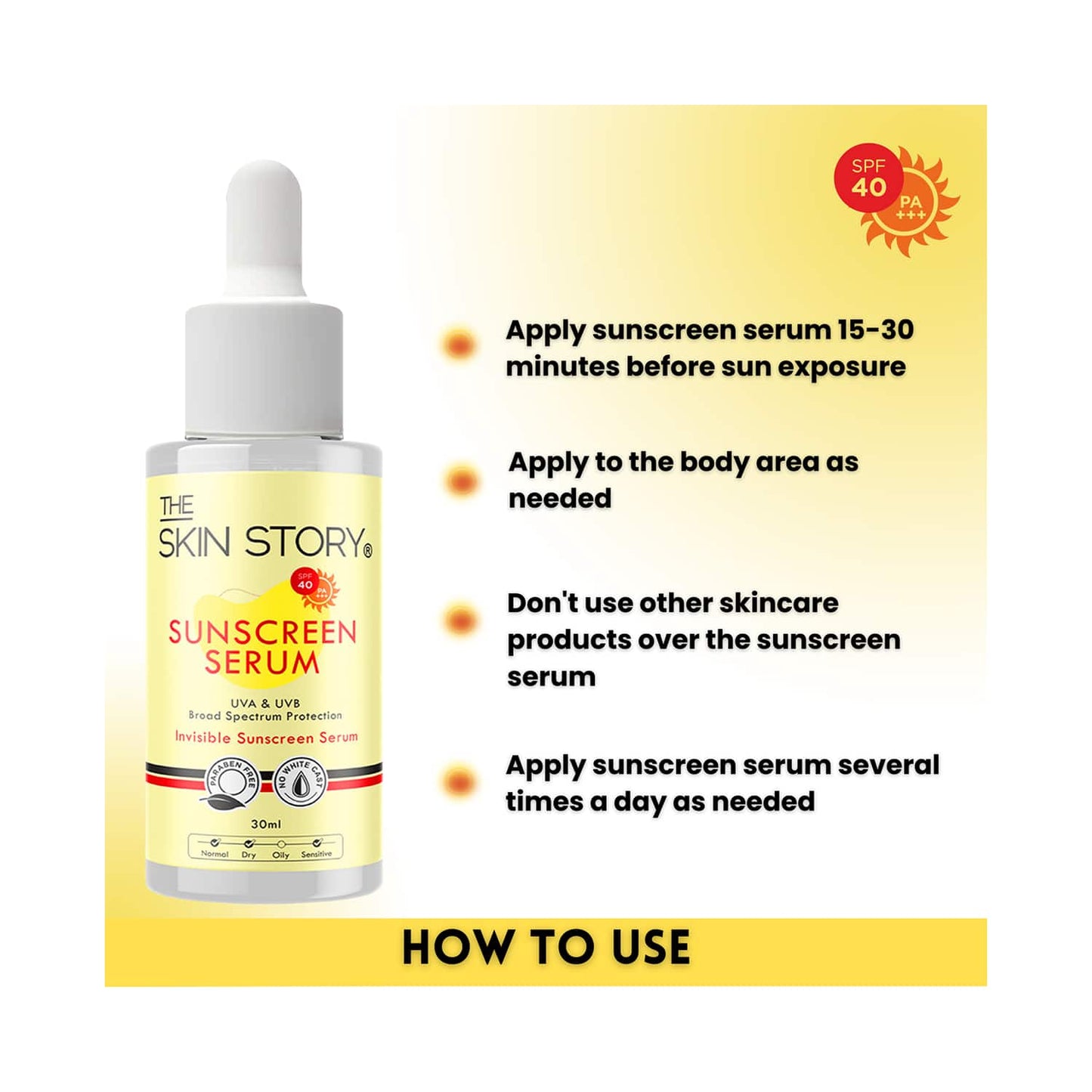 The Skin Story Sunscreen Serum With SPF 40 PA+++ (30 ml)