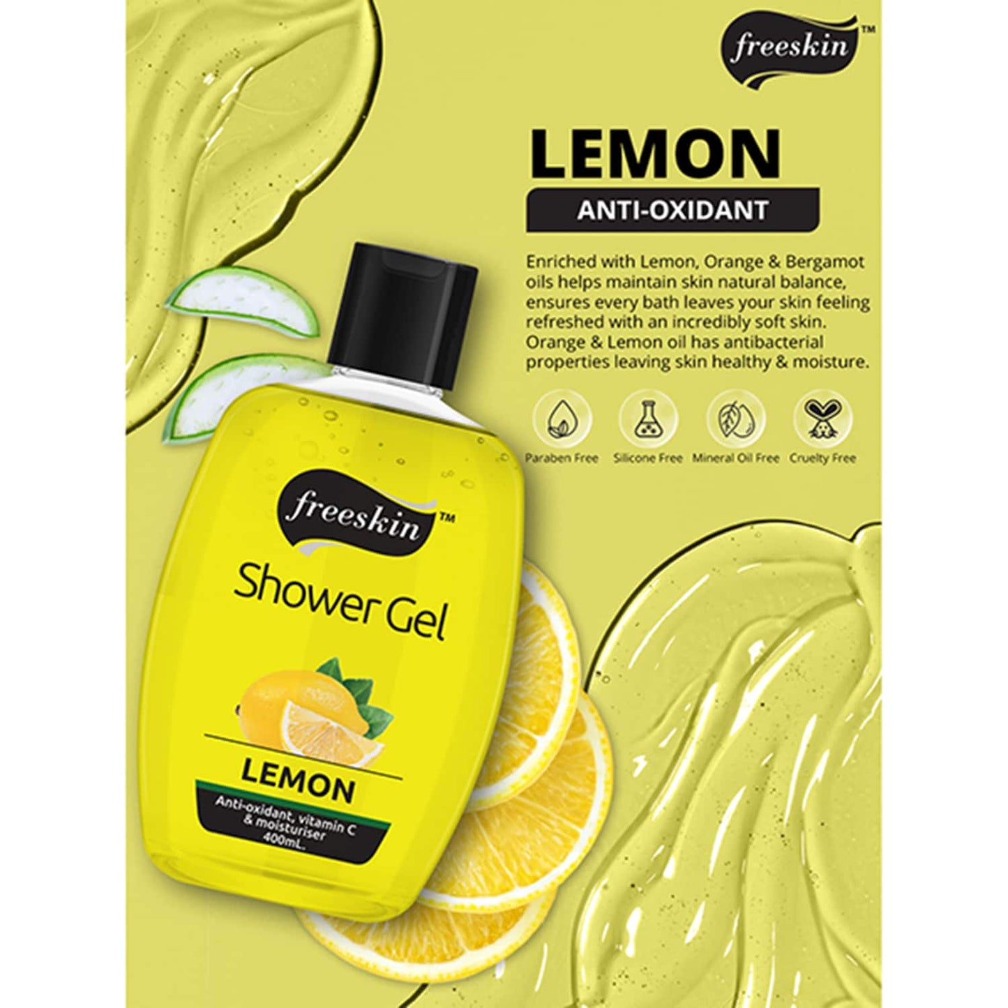 Freeskin Lemon Moisturizing Shower Gel (400ml)