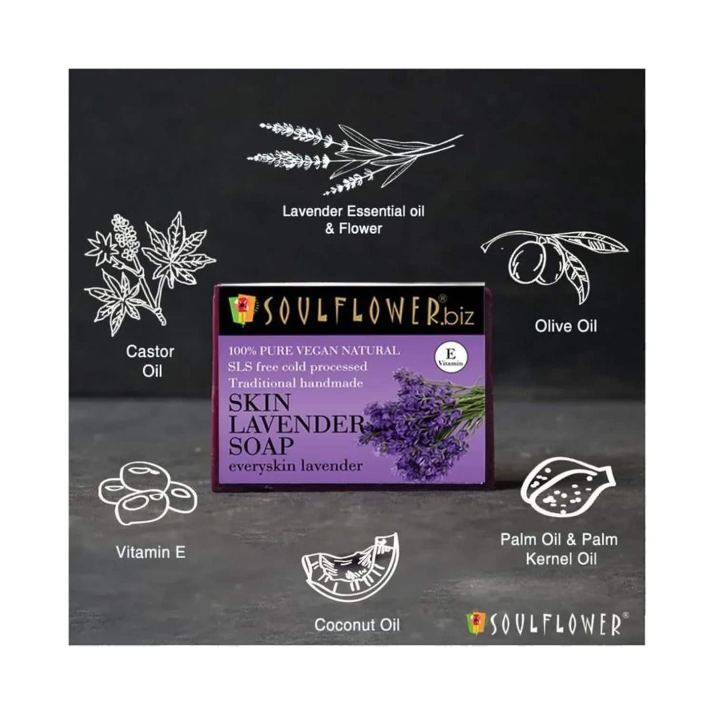 Soulflower Skin Lavender Soap - (150g)