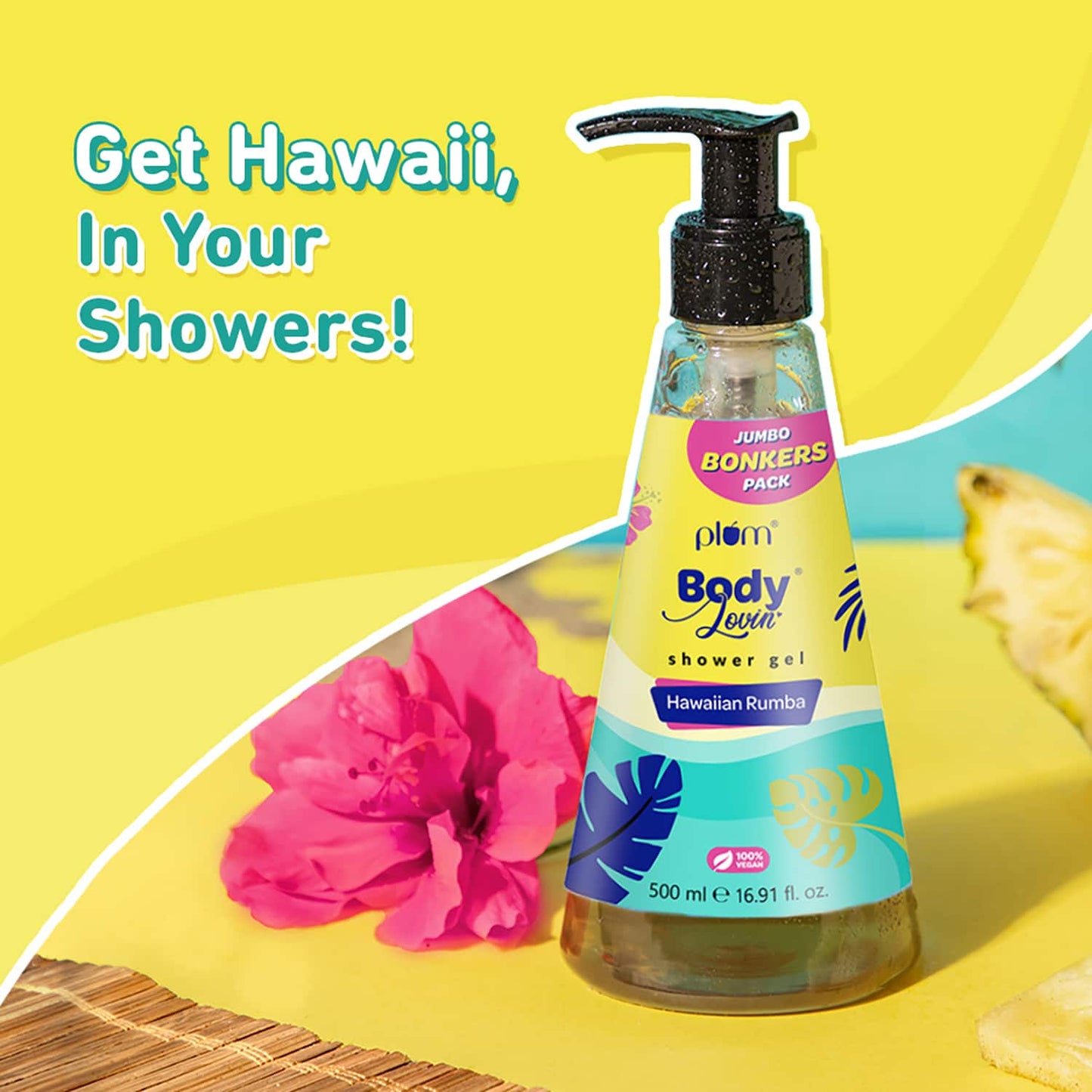 Plum BodyLovin' Hawaiian Rumba Shower Gel SLS-Free Body Wash,Women & Men Beachy Fragrance