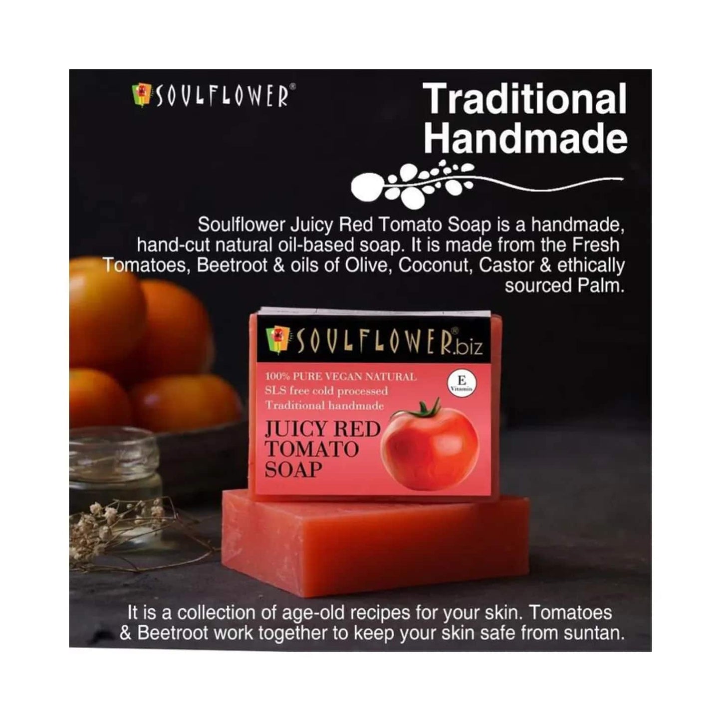 Soulflower Juicy Red Tomato Soap - (150g)