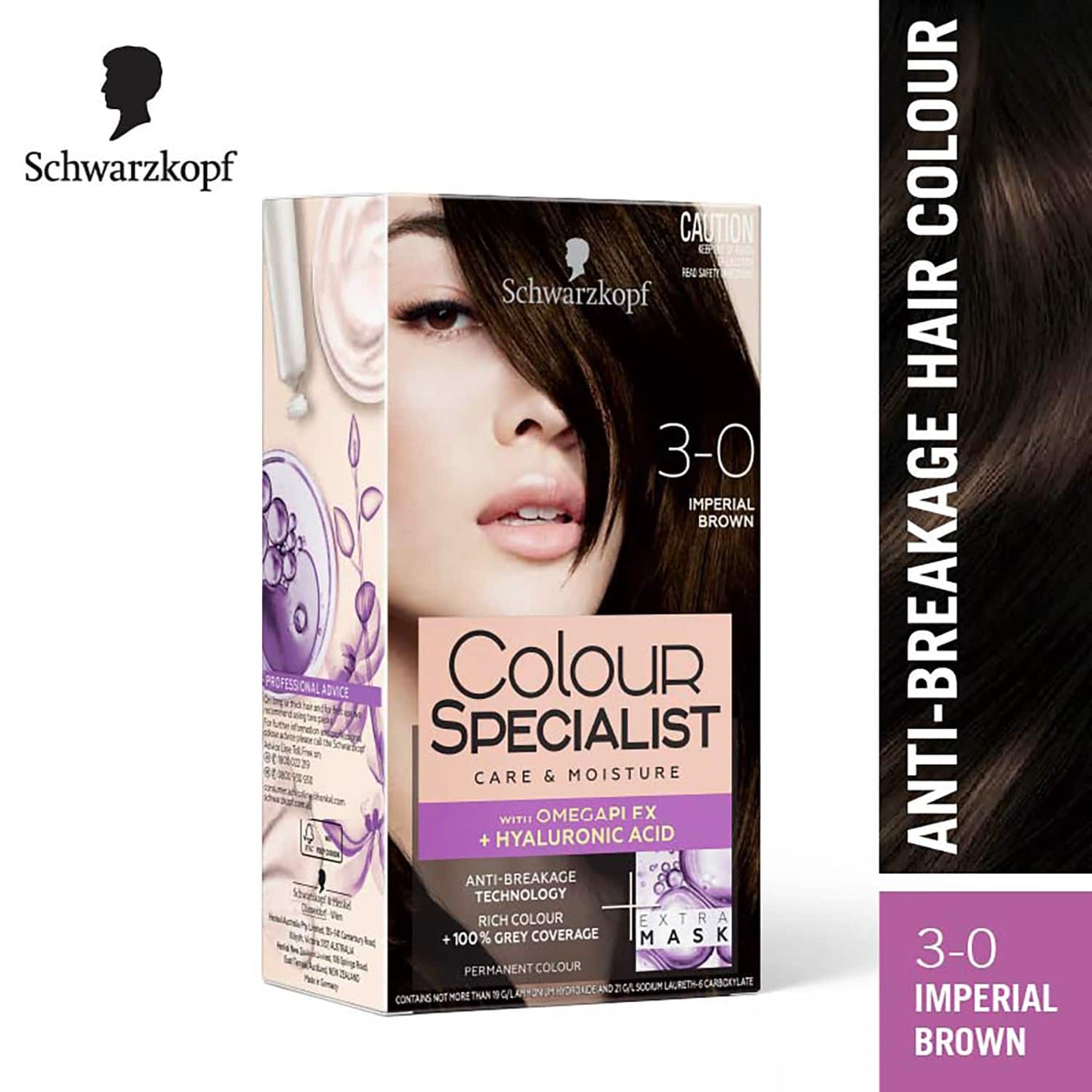 Schwarzkopf Colour Specialist Permanent Hair Colour - 3.0 Imperial Brown (165ml)