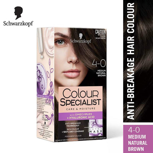 Schwarzkopf Colour Specialist Permanent Hair Colour - 4.0 Medium Natural Brown (165ml)