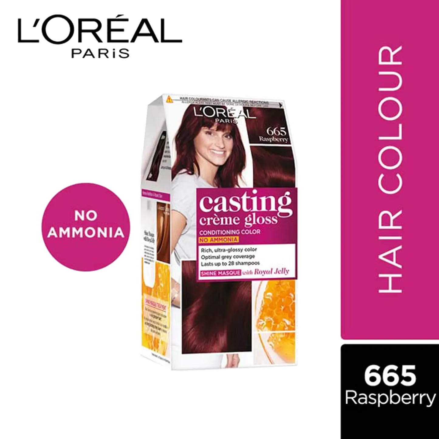 Casting Creme Gloss Hair Color, 665 Raspberry, 87.5g+72ml