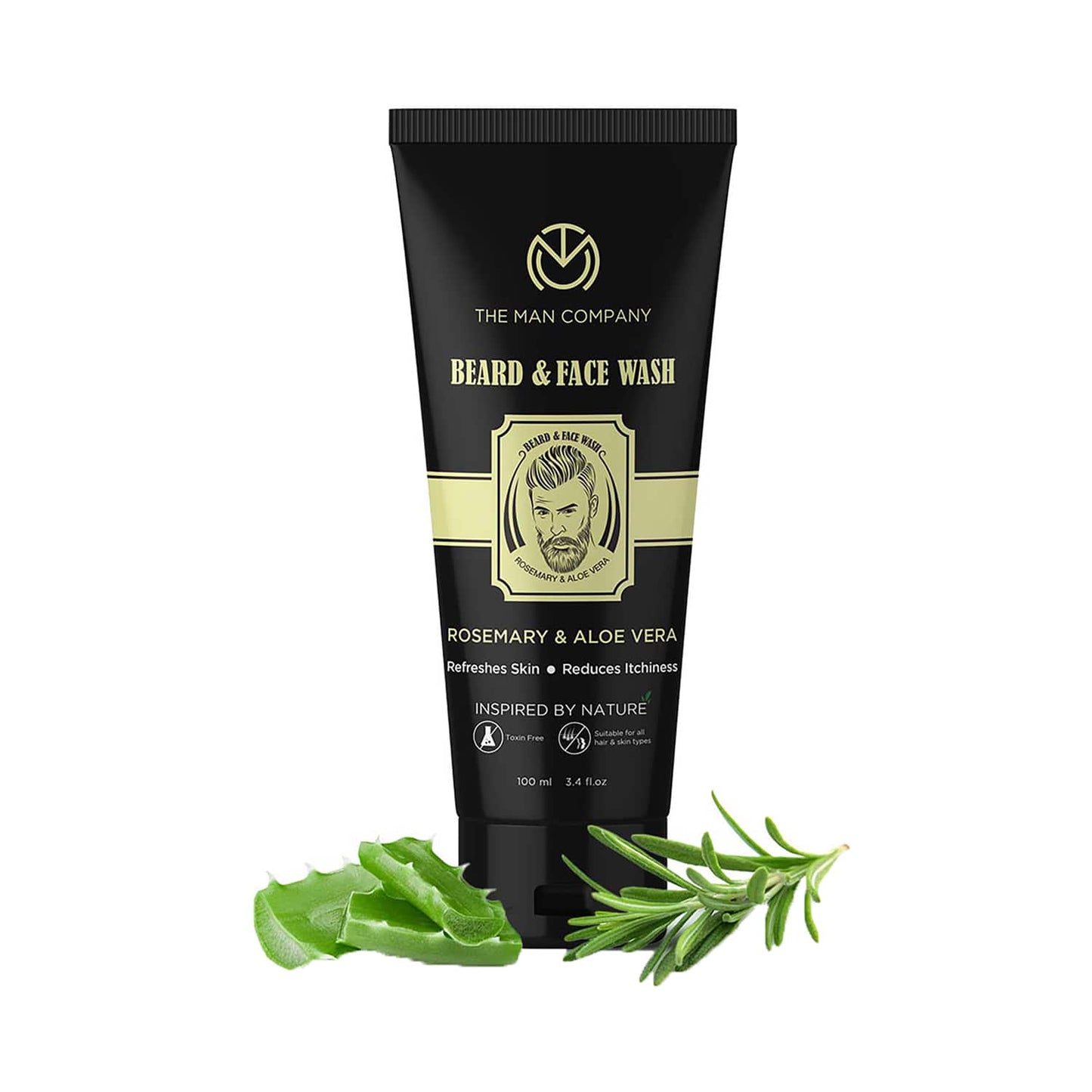 The Man Company 2-In-1 Beard & Face Wash with Rosemary & Aloe Vera (100 ml)