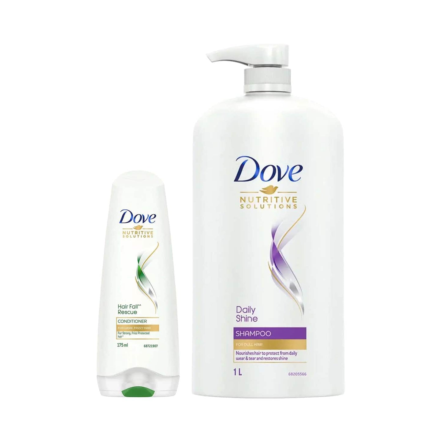 Dove Daily Shine Shampoo (1000 ml) + Hair Fall Rescue Conditioner (175 ml) Combo