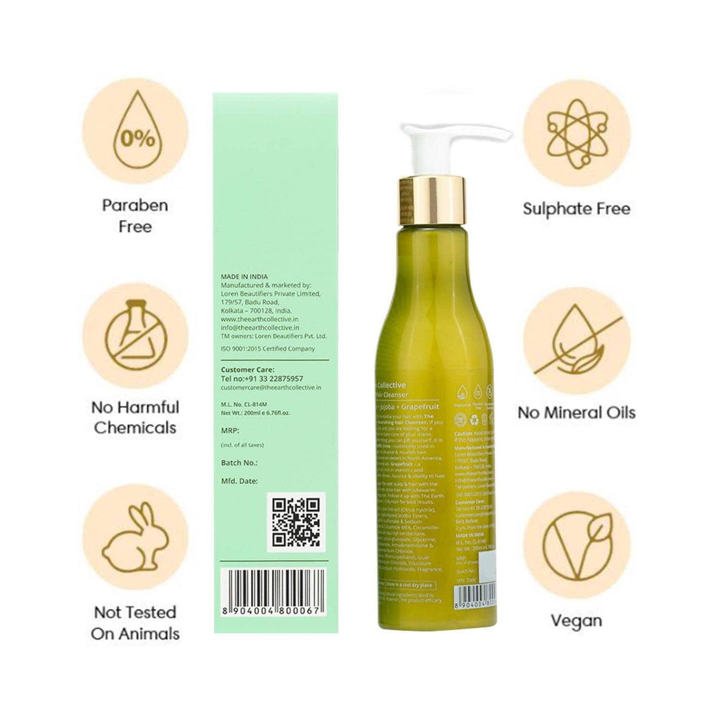 The Earth Collective Hair Cleanser For Oily Hair (200 ml)