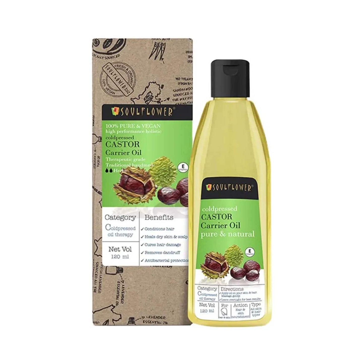 Soulflower Coldpressed Castor Carrier Oil - (120ml)