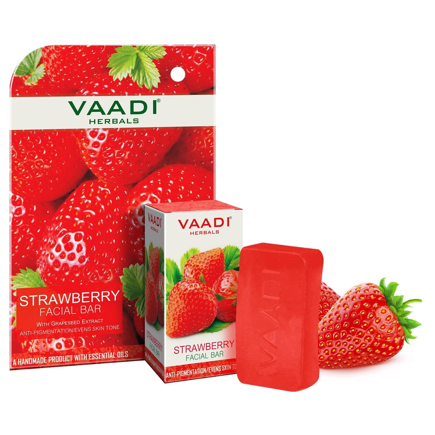 Vaadi Herbals Strawberry Facial Bar With Grapeseed Extract (25g)