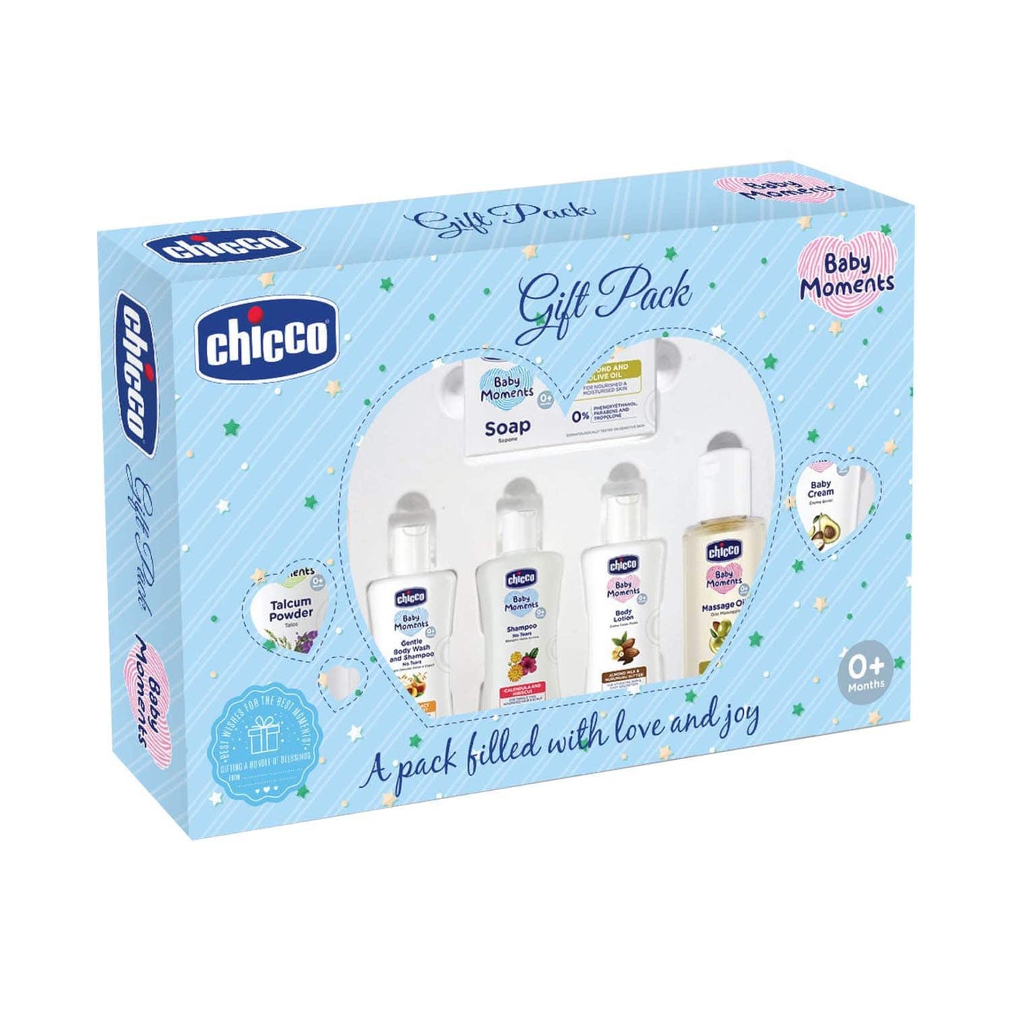 Chicco Baby Moments Baby Caring Set - Blue (7 Pcs)