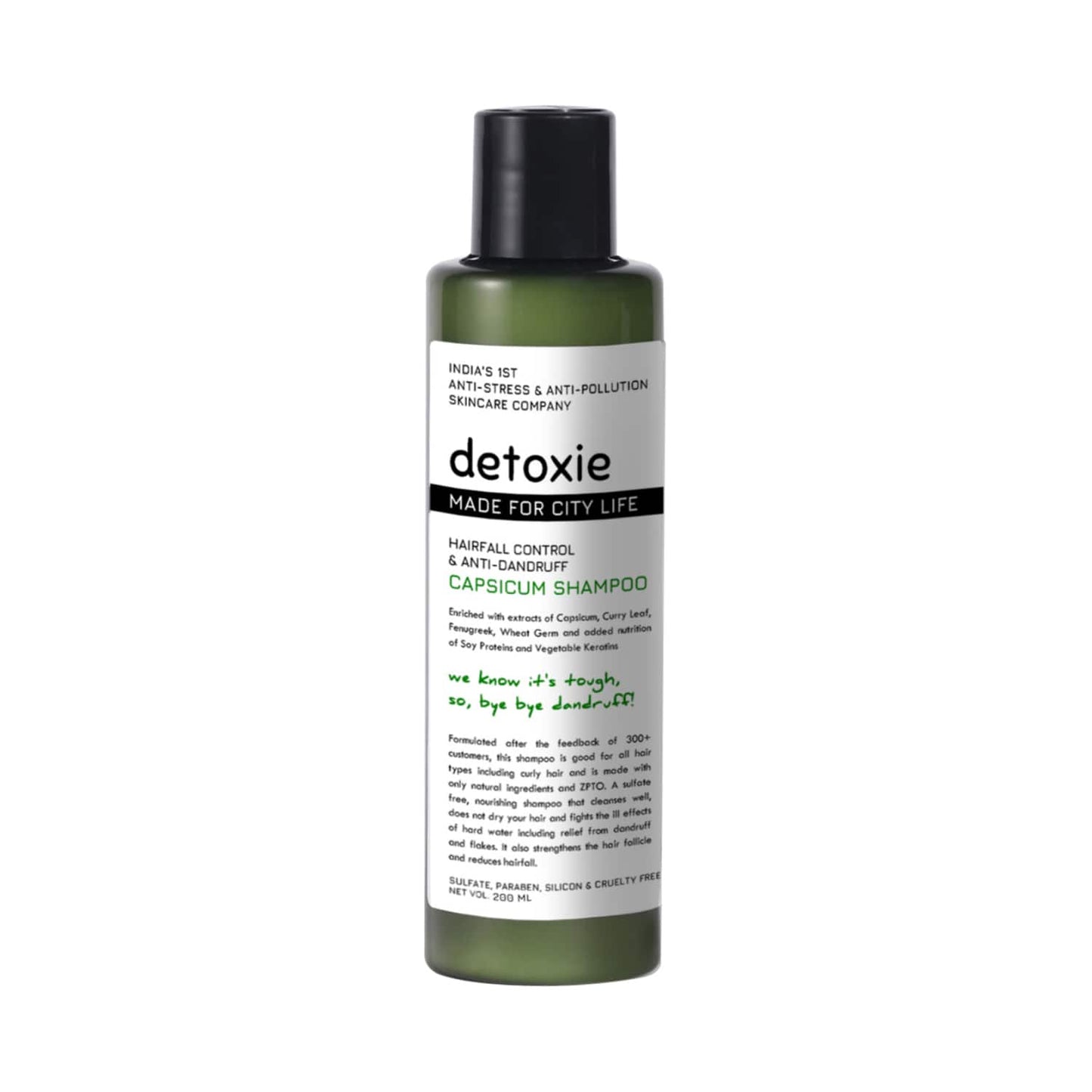 Detoxie Anti-Dandruff & Flake Relief Capsicum Shampoo (200ml)