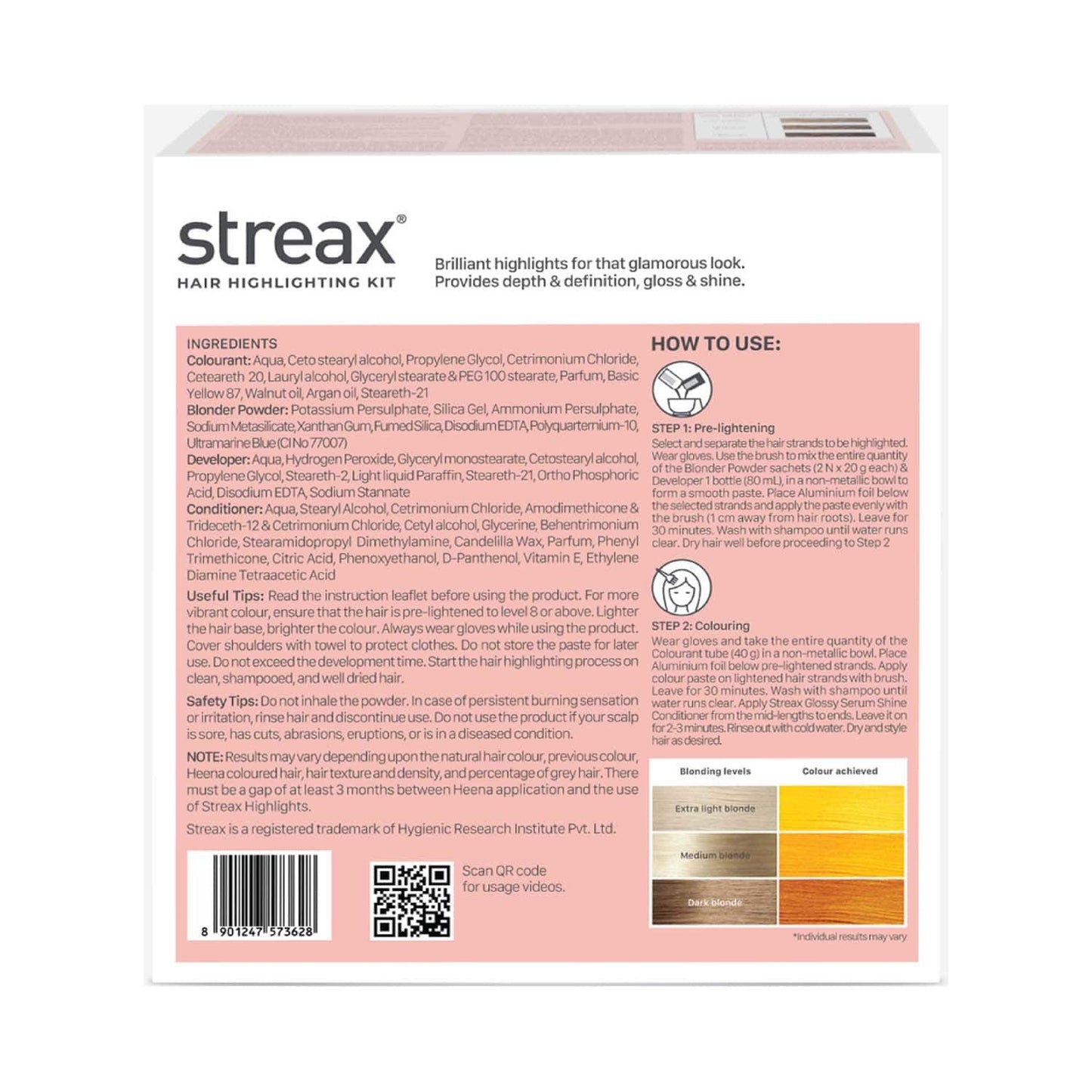 Streax Ultralights Hair Color Highlight Kit - Minion Yellow (180 g)