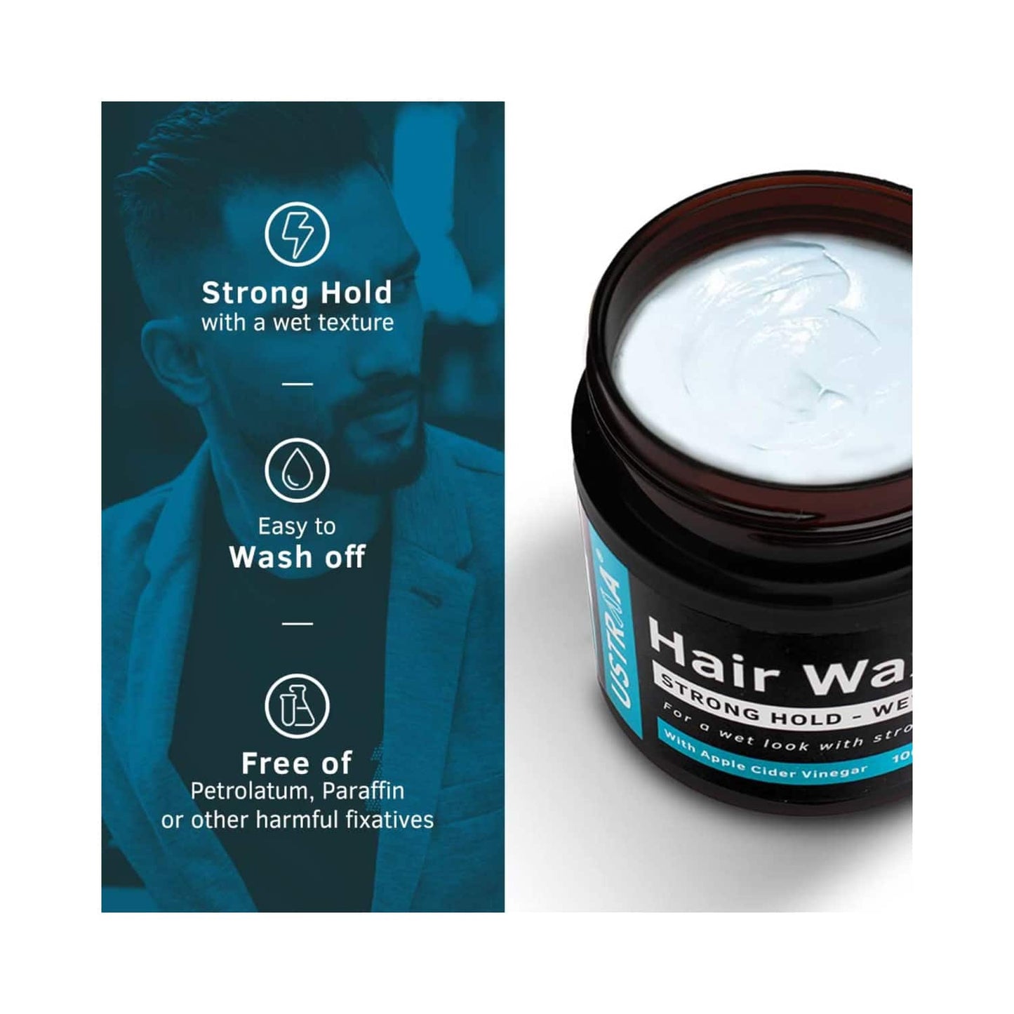 Ustraa Hair Wax for Men Wet Look (100g)