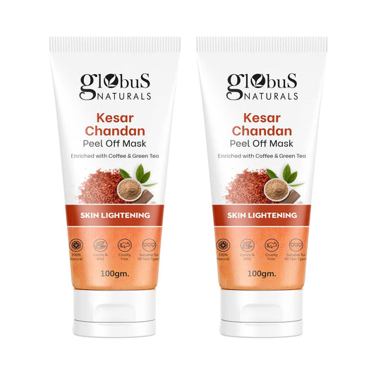 Globus Naturals Kesar Chandan Peel Off Mask Enriched With Green Tea For Skin Lightening Combo (2 Pcs)