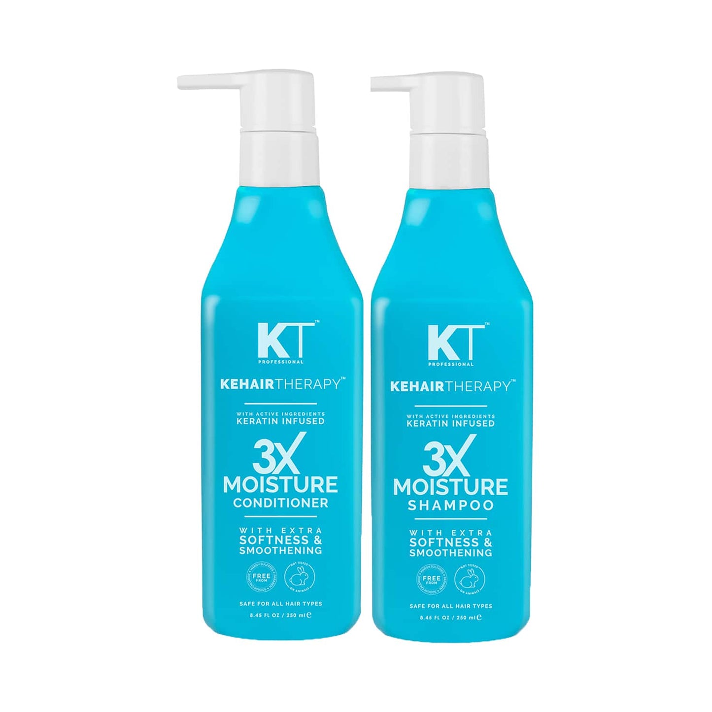 KT Professional Kehairtherapy 3X Moisture Shampoo & Conditioner Combo (2Pcs)