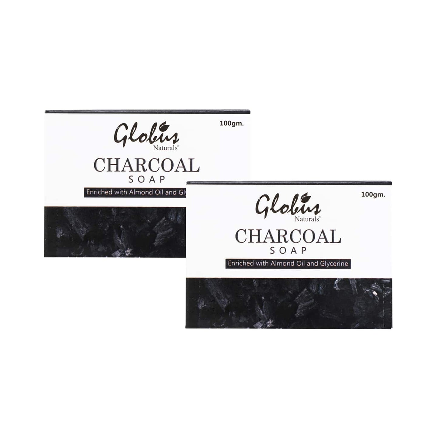 Globus Naturals Deep Cleaning & Exfoliating Activated Charcoal Soap - (2Pcs)