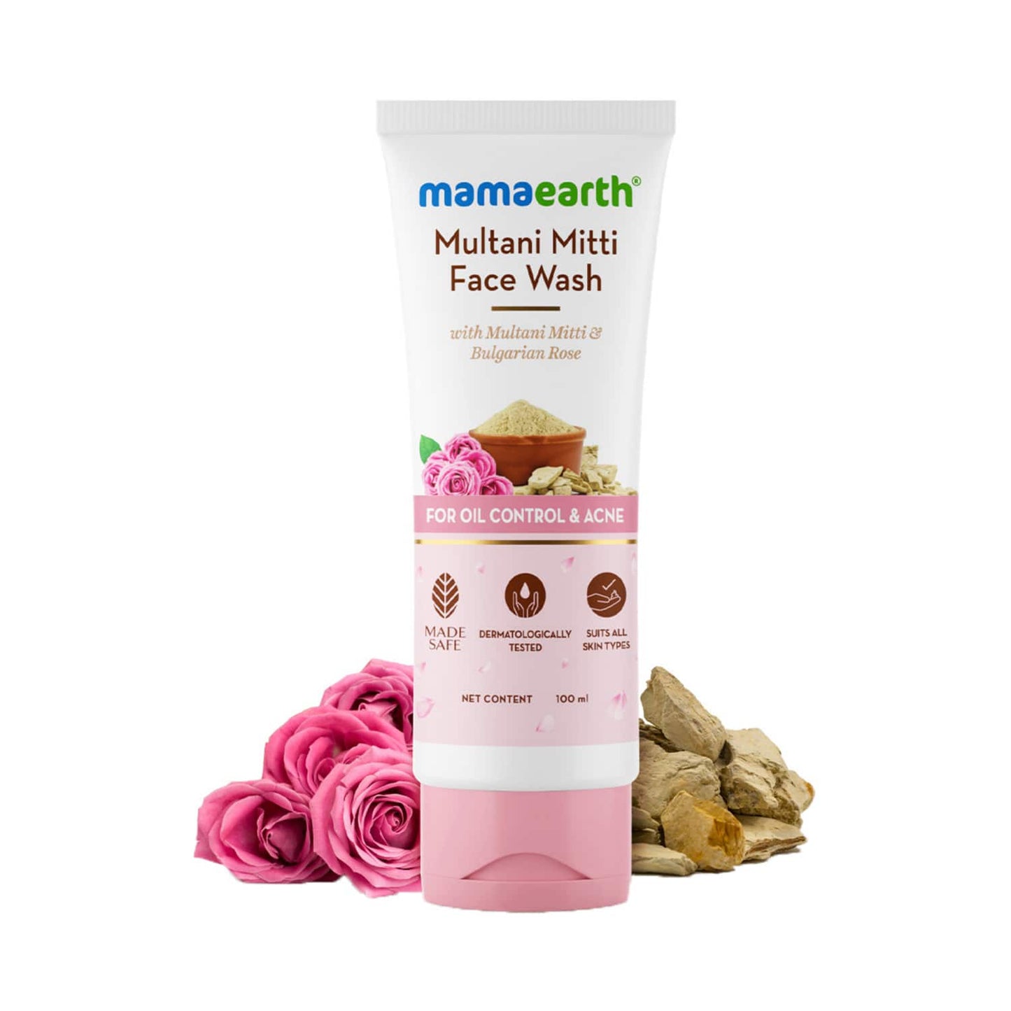 Mamaearth Multani Mitti Face Wash With Bulgarian Rose (100ml)