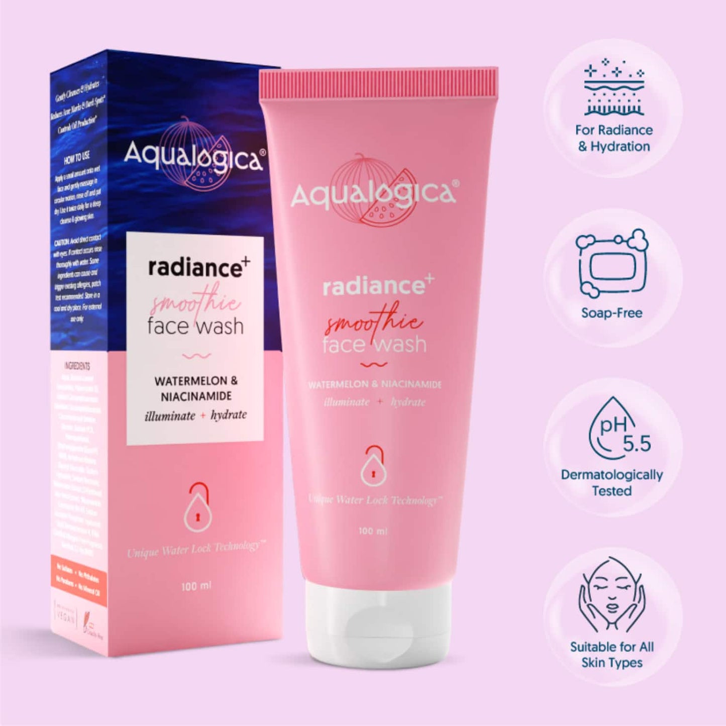 Aqualogica Radiance+ Smoothie Face Wash (100ml)