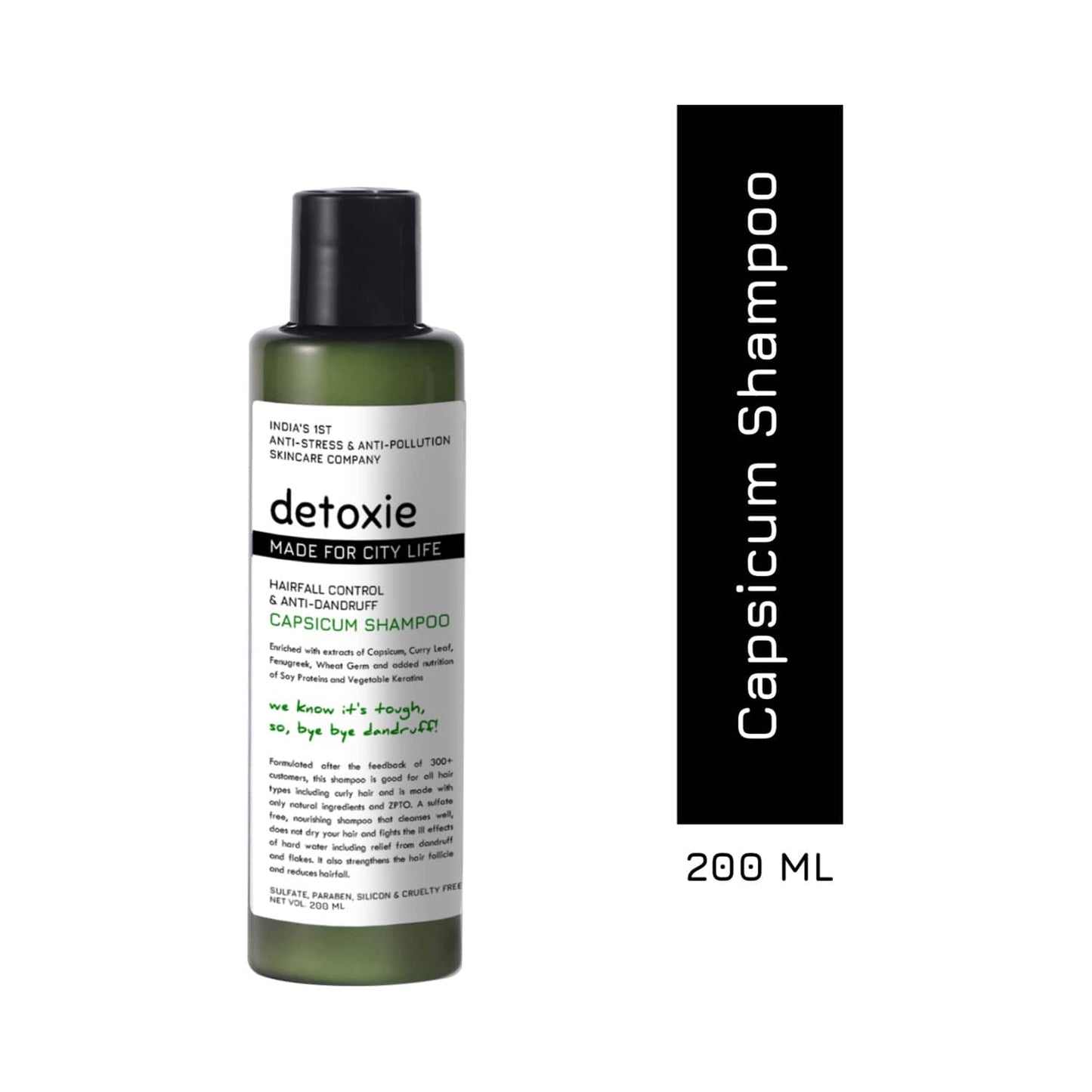 Detoxie Anti-Dandruff & Flake Relief Capsicum Shampoo (200ml)