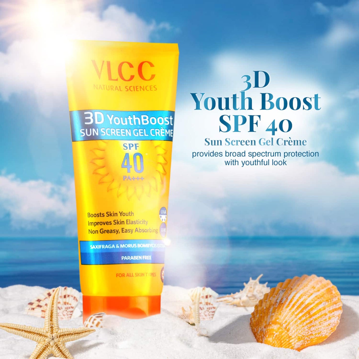 VLCC Youth Boost Sun Screen Gel Creme SPF 40 (100g)