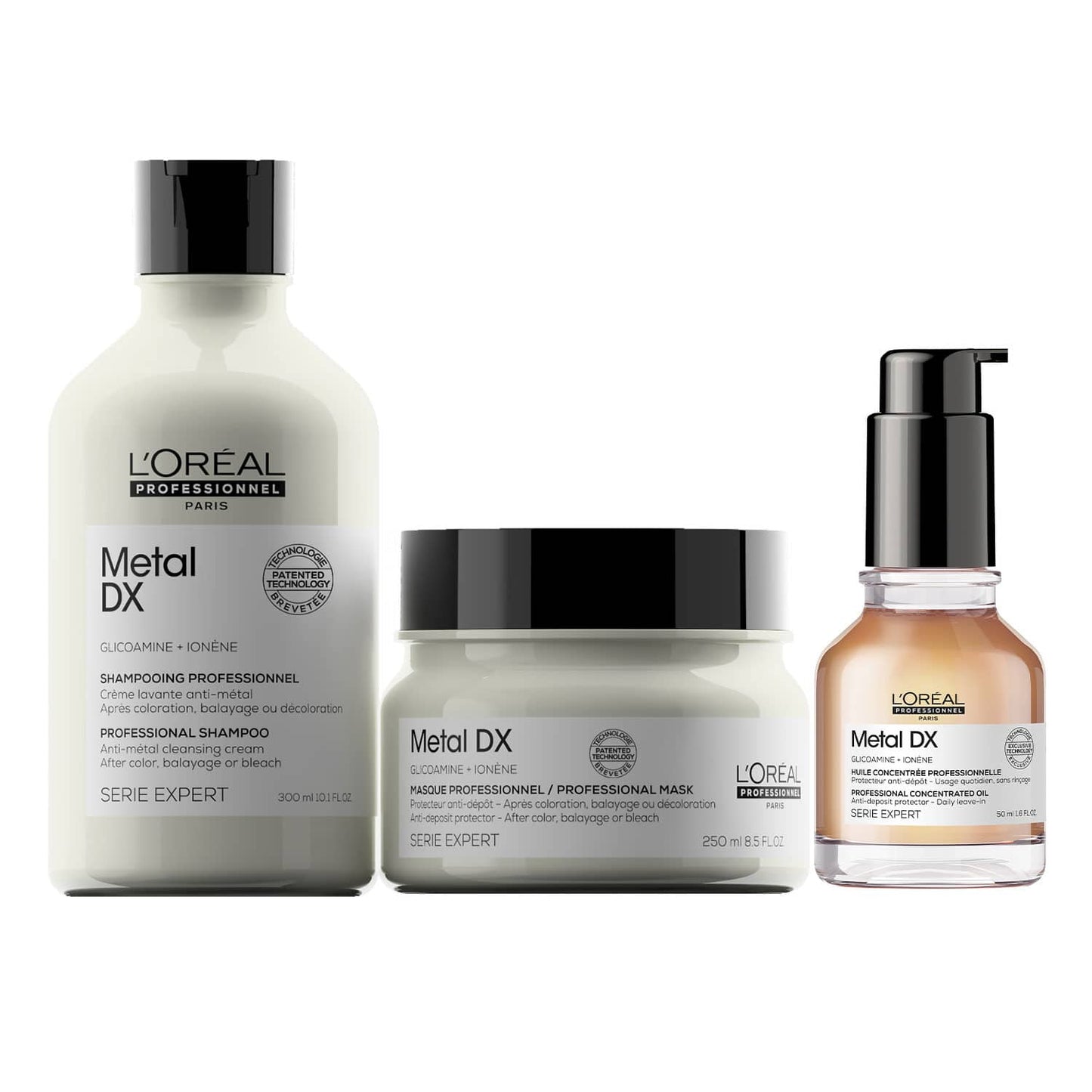 L'Oreal  Professionnel Metal Dx Shampoo + Metal Dx Mask + Metal Dx Oil (300 ml + 250 ml + 50 ml)