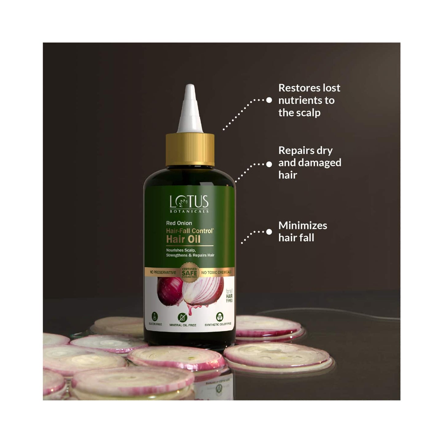 Lotus Botanicals Red Onion Hair Fall Control Hair Oil (200ml)