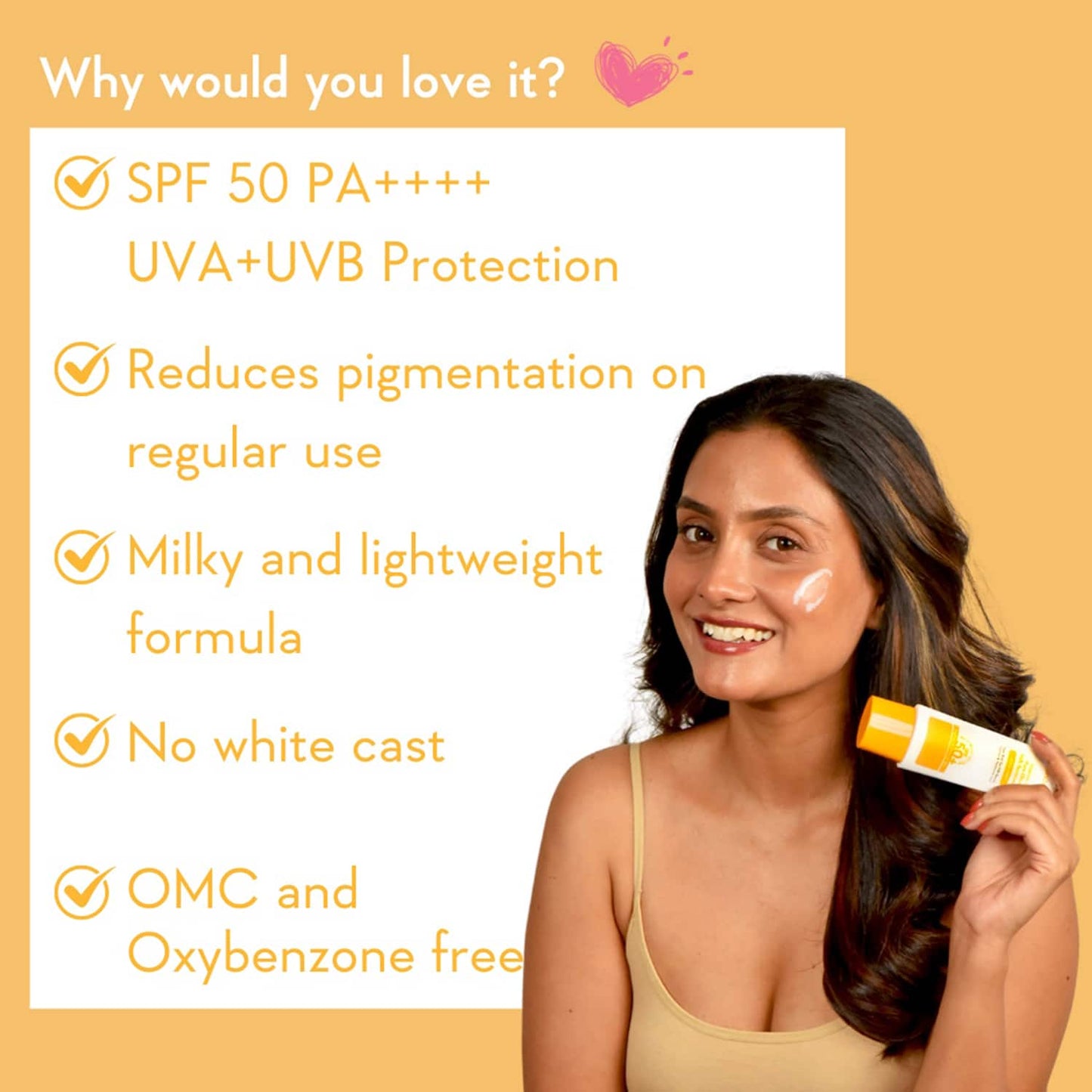 WishCare Sunscreen SPF 50 for Face, Body & Lips- With No White Cast