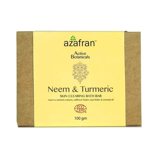 Azafran Active Botanicals Neem & Turmeric Skin Clear Bath Bar - (100g)