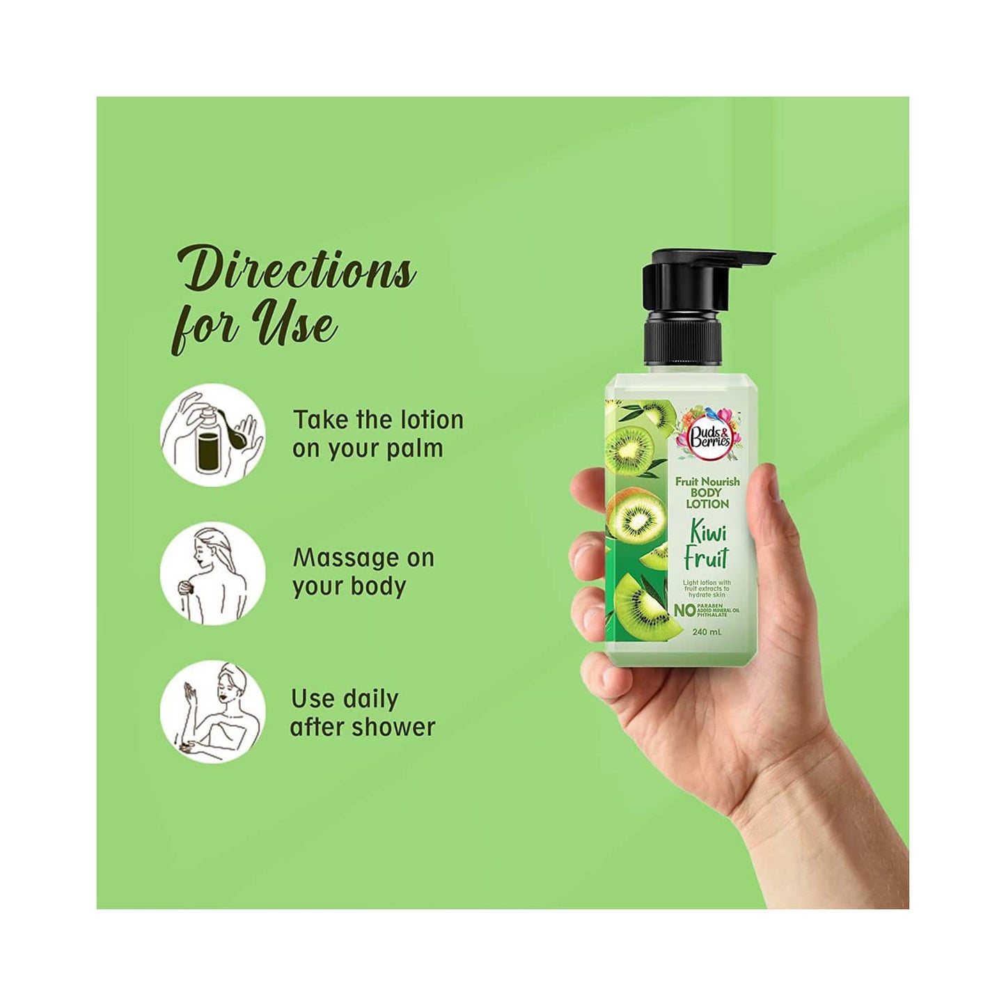 Buds & Berries Kiwi Fruit Body Lotion (240ml)