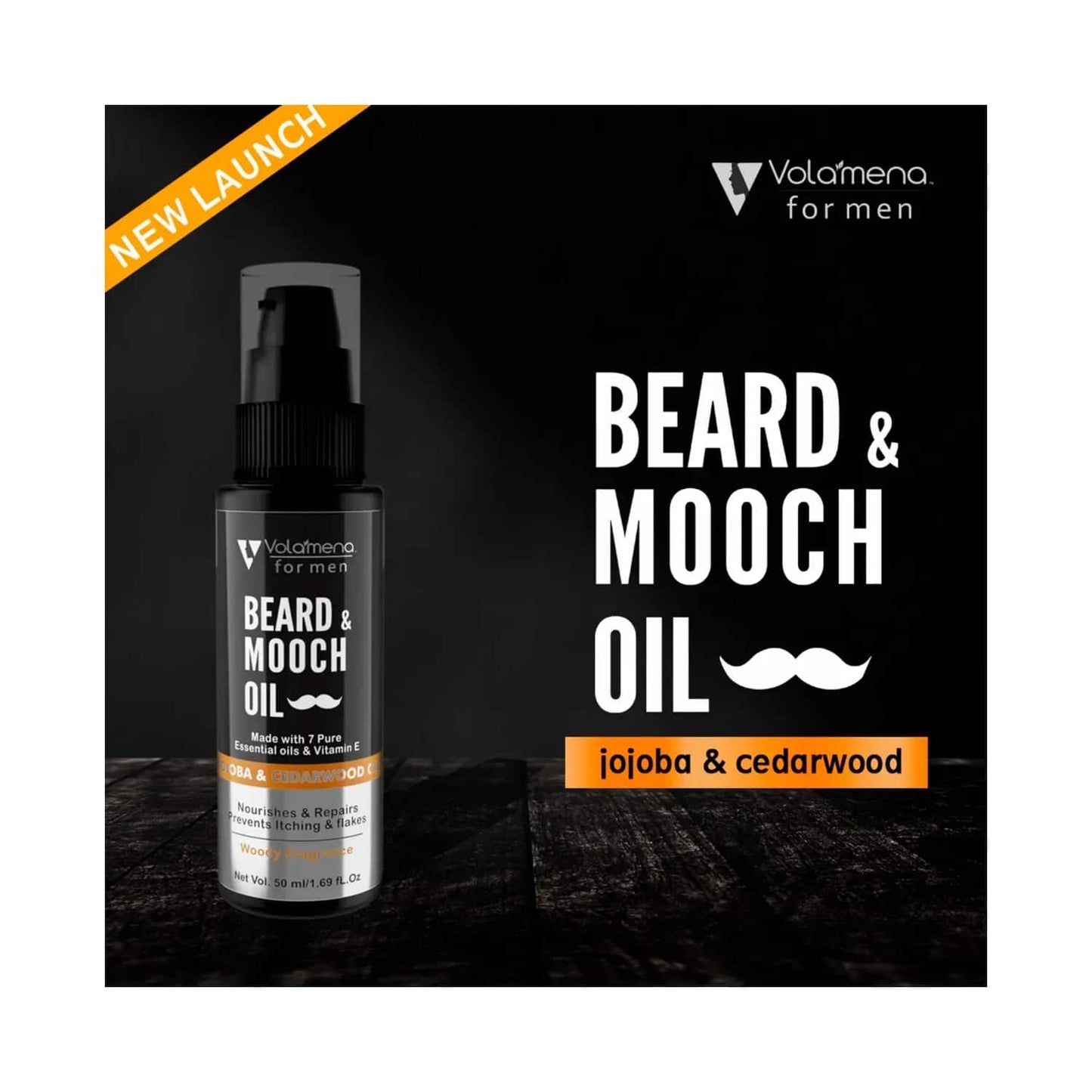 Volamena Mooch Jojoba And Cedarwood Beard Oil (50ml)