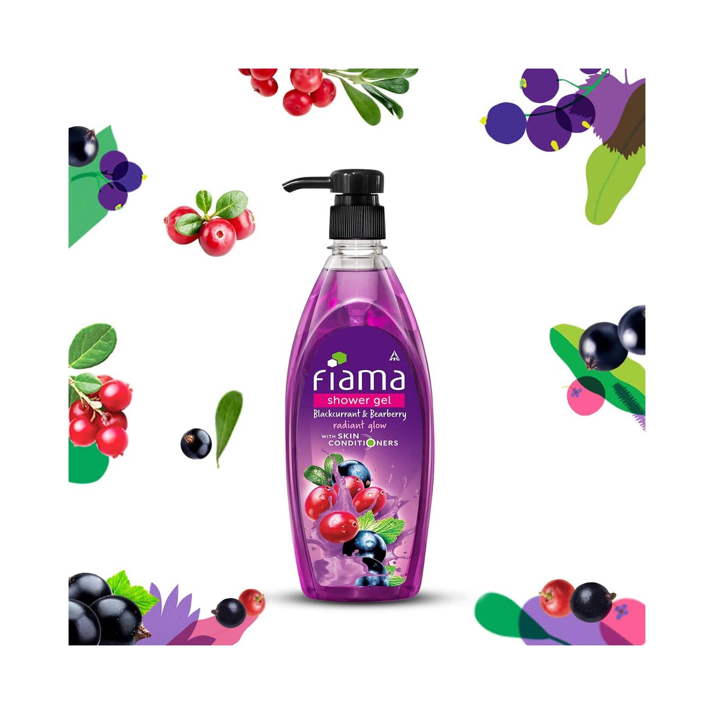 Fiama Blackcurrant & Bearberry Radiant Glow Shower Gel With Skin Conditioners (500ml)