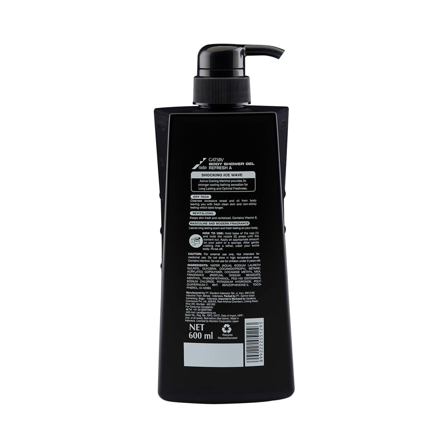 Gatsby Body Refresh Shower Gel (600ml)