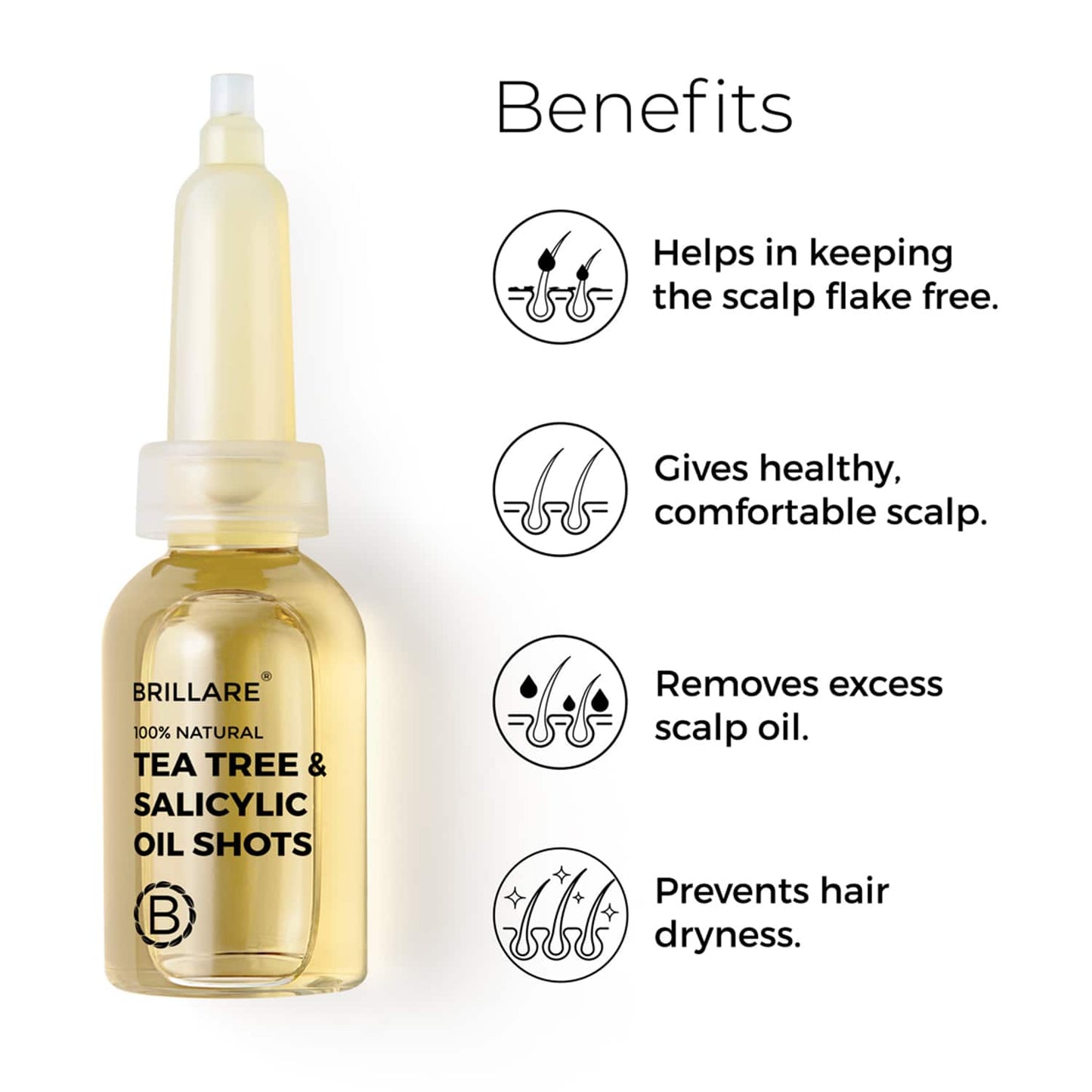 Brillare Dandruff Control Oil Shots For Itchy, Flaky Scalp