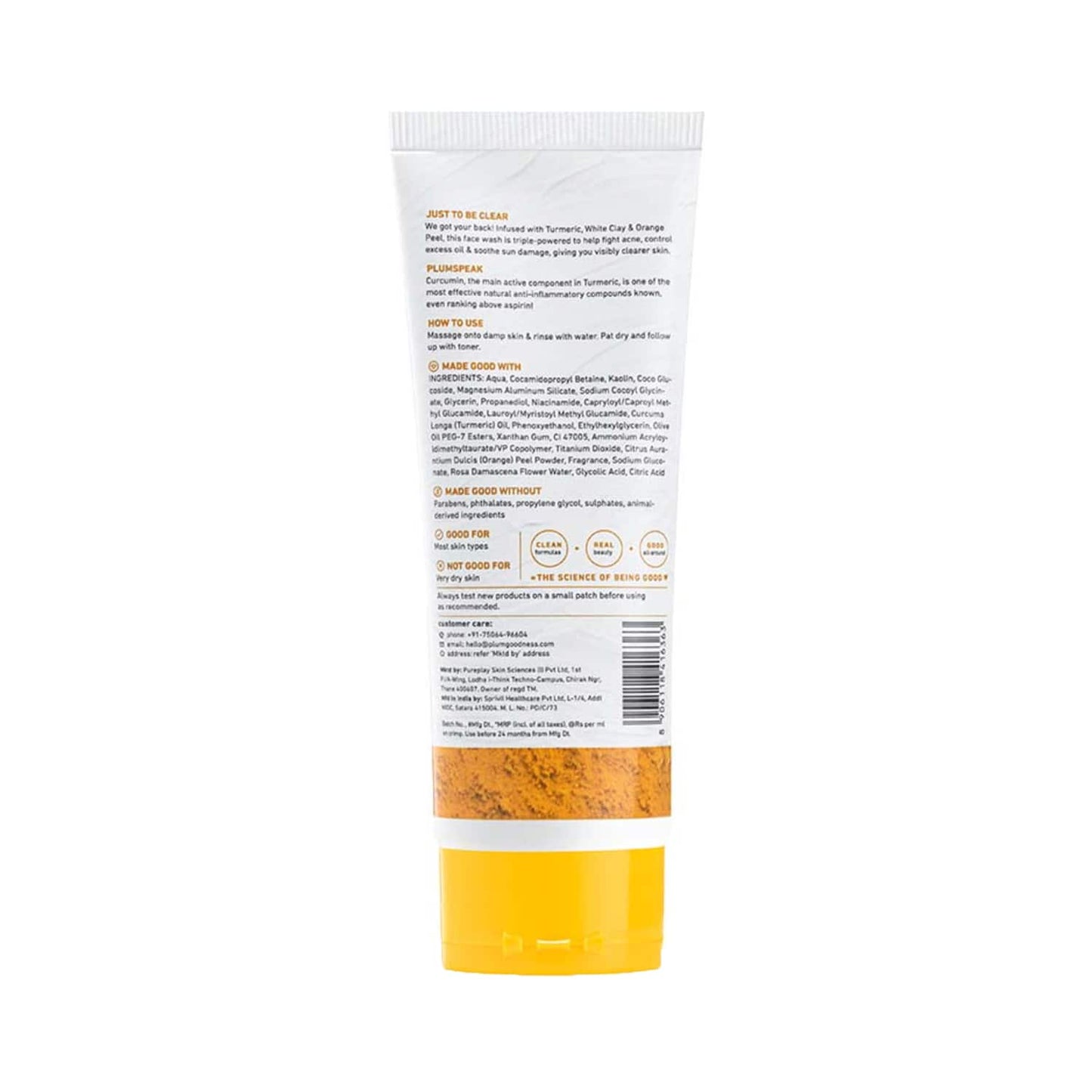 Plum Turmeric & White Clay Acne Action Face Wash (100ml)