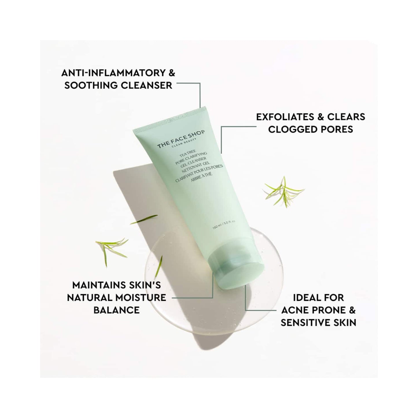 The Face Shop Tea Tree Pore Clarifying Gel Cleanser (150ml)