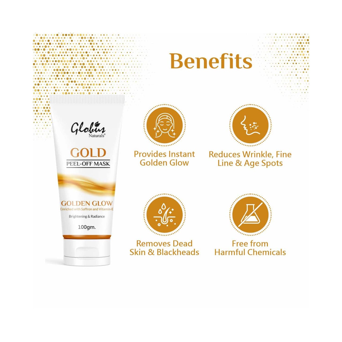 Globus Remedies Gold Peel Off Mask - (2 Pcs)