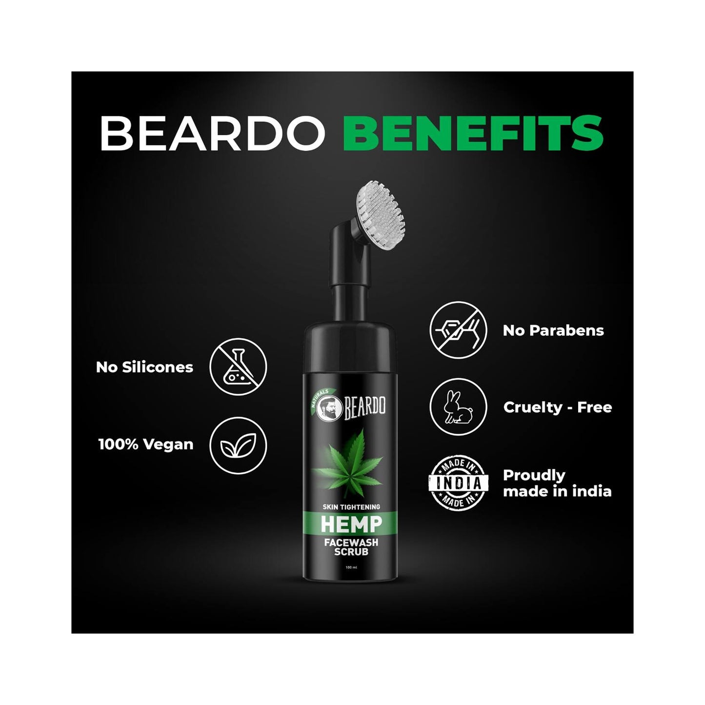 Beardo Skin Tightening Hemp Facewash Scrub (100ml)