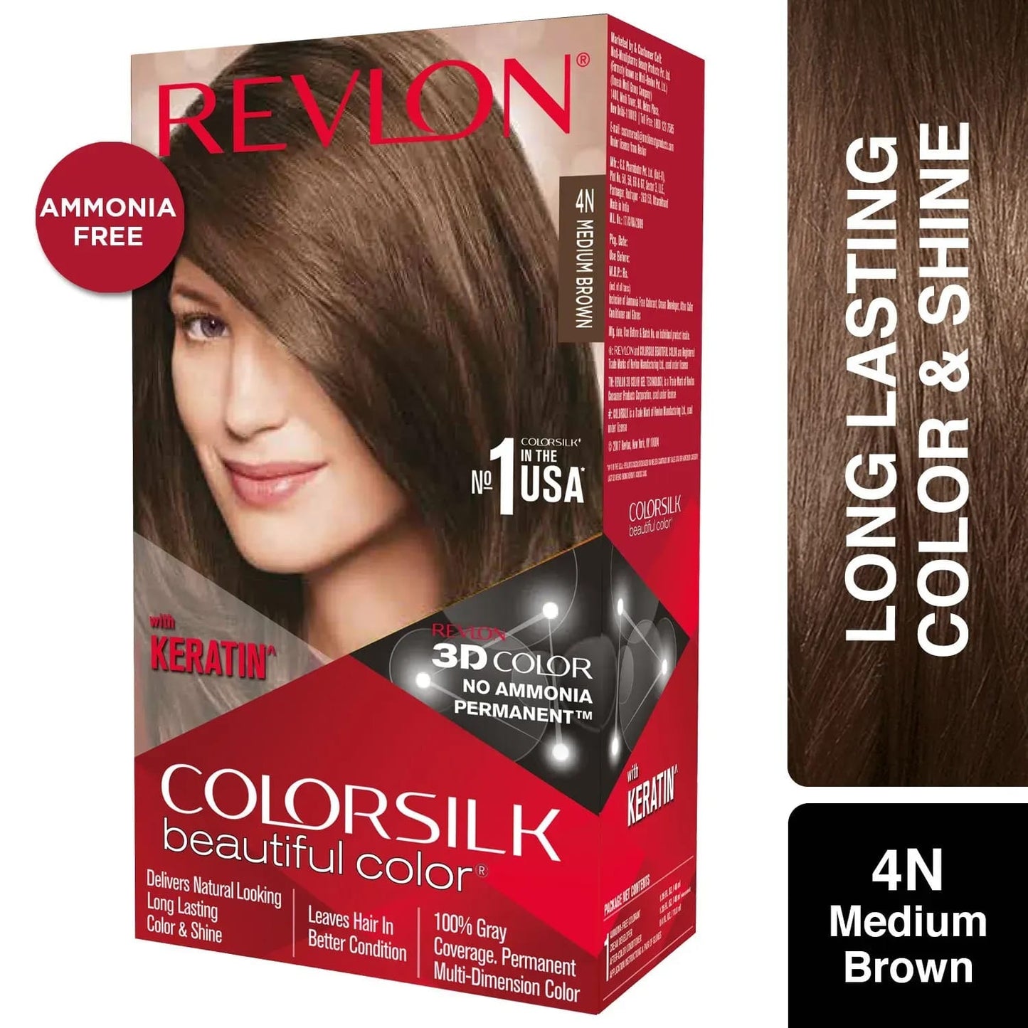 Revlon Colorsilk Hair Color - 4N Medium Brown (91.8ml)