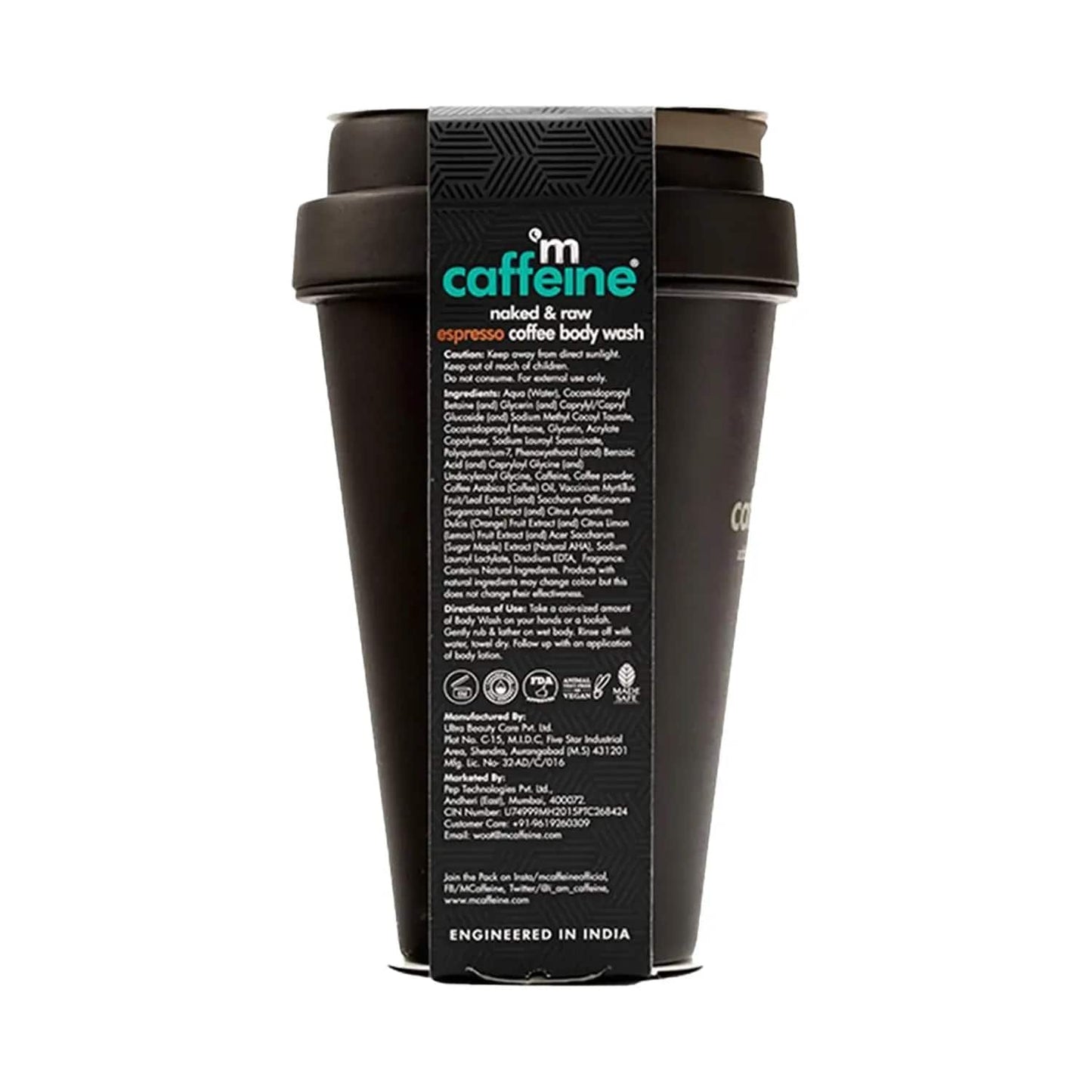 mCaffeine Naked & Raw Coffee Espresso Body Wash - (300ml)