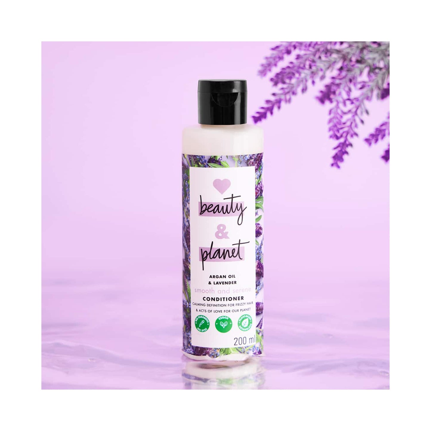 Love Beauty & Planet Argan Oil and Lavender Sulphate Free Conditioner for Dry & Frizzy hair (200 ml)