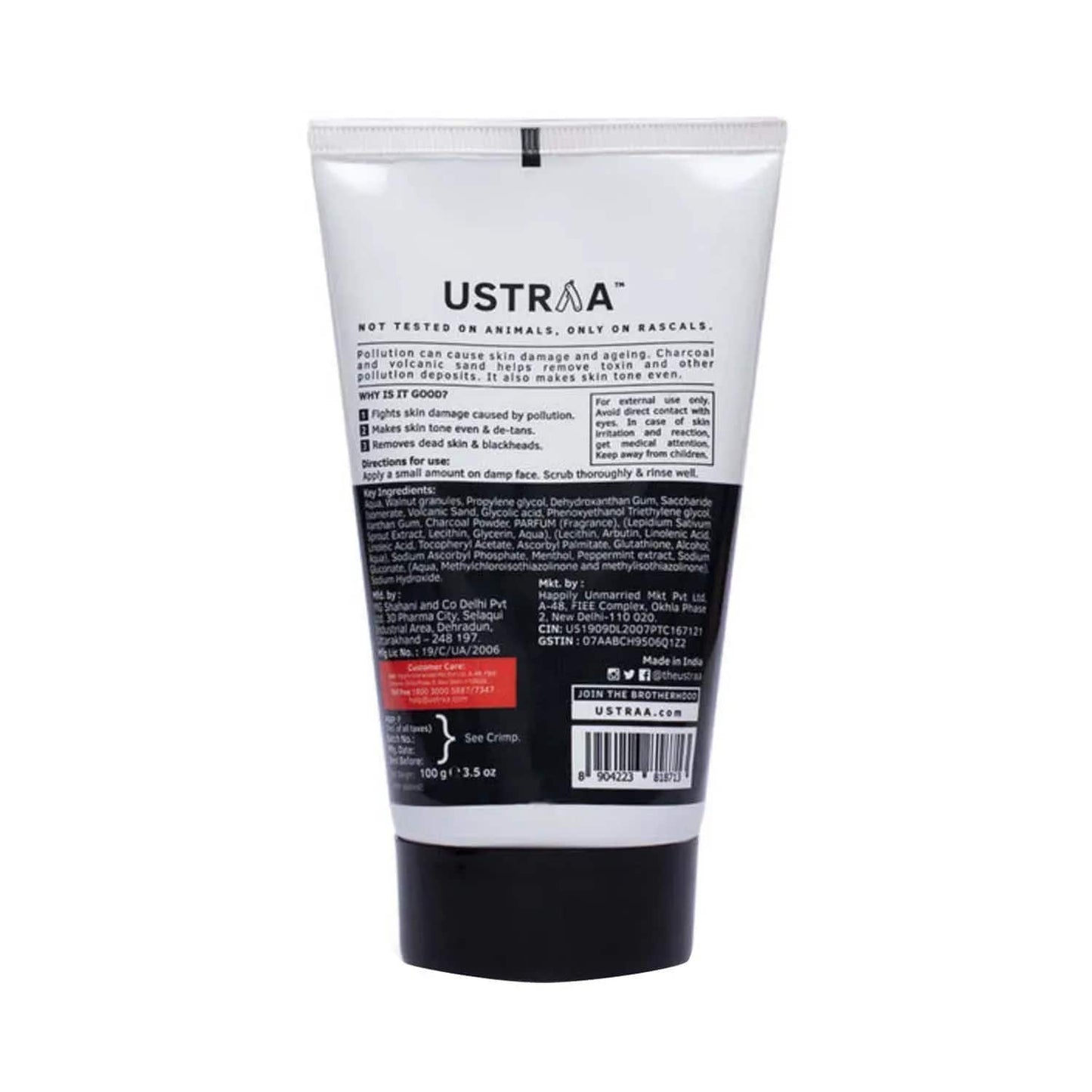 Ustraa Activated Charcoal Face Scrub - (100g)