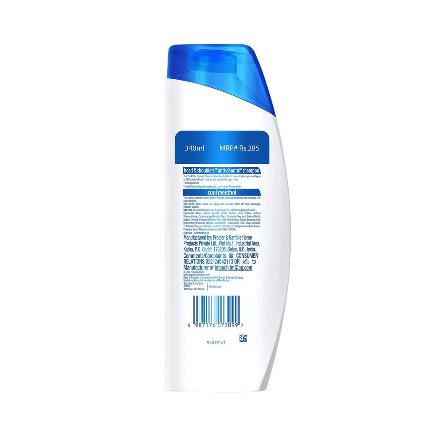 Head & Shoulders Cool Menthol Anti-Dandruff Shampoo (340ml)