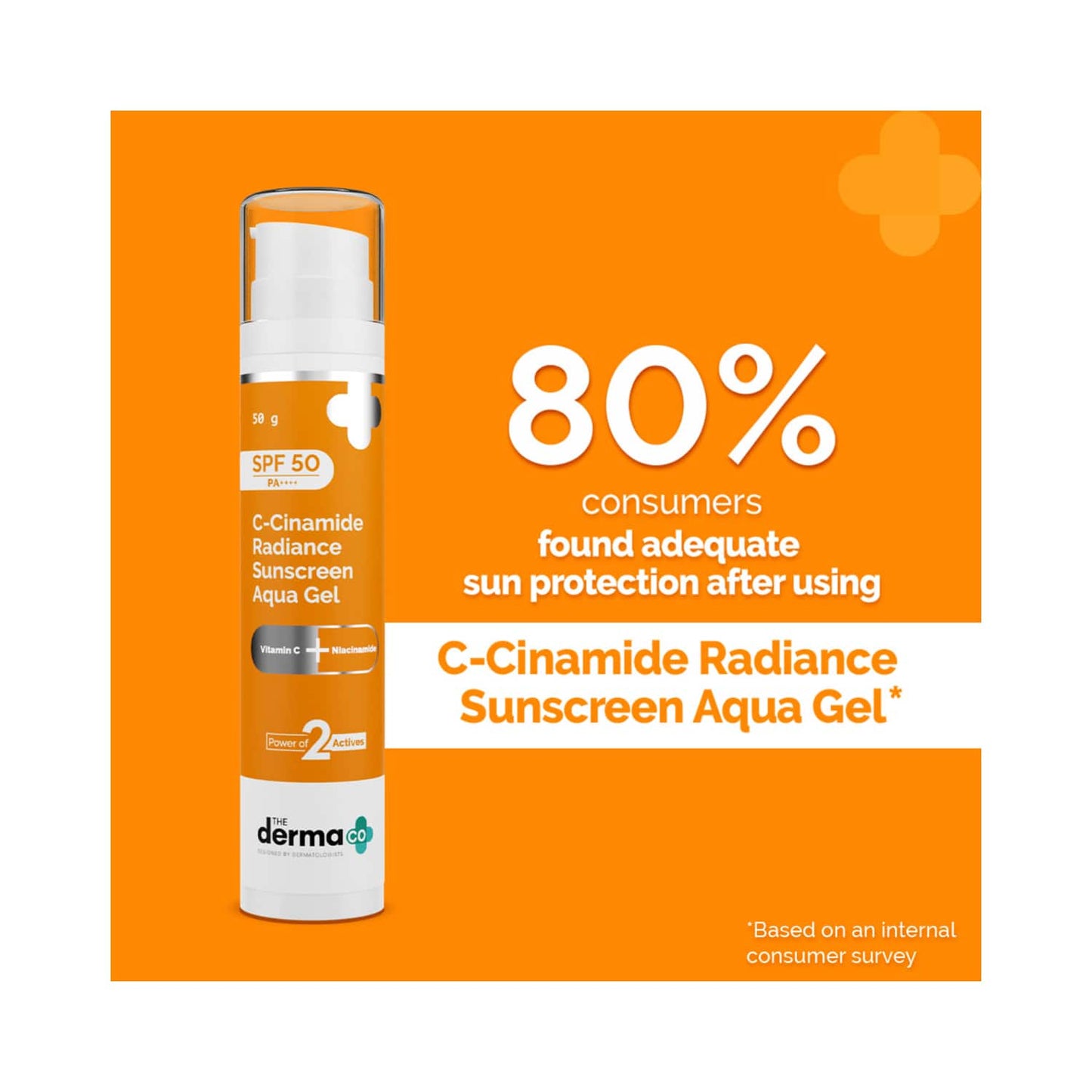 The Derma Co C-Cinamide Radiance Sunscreen Aqua Gel With SPF 50 PA++ (50g)