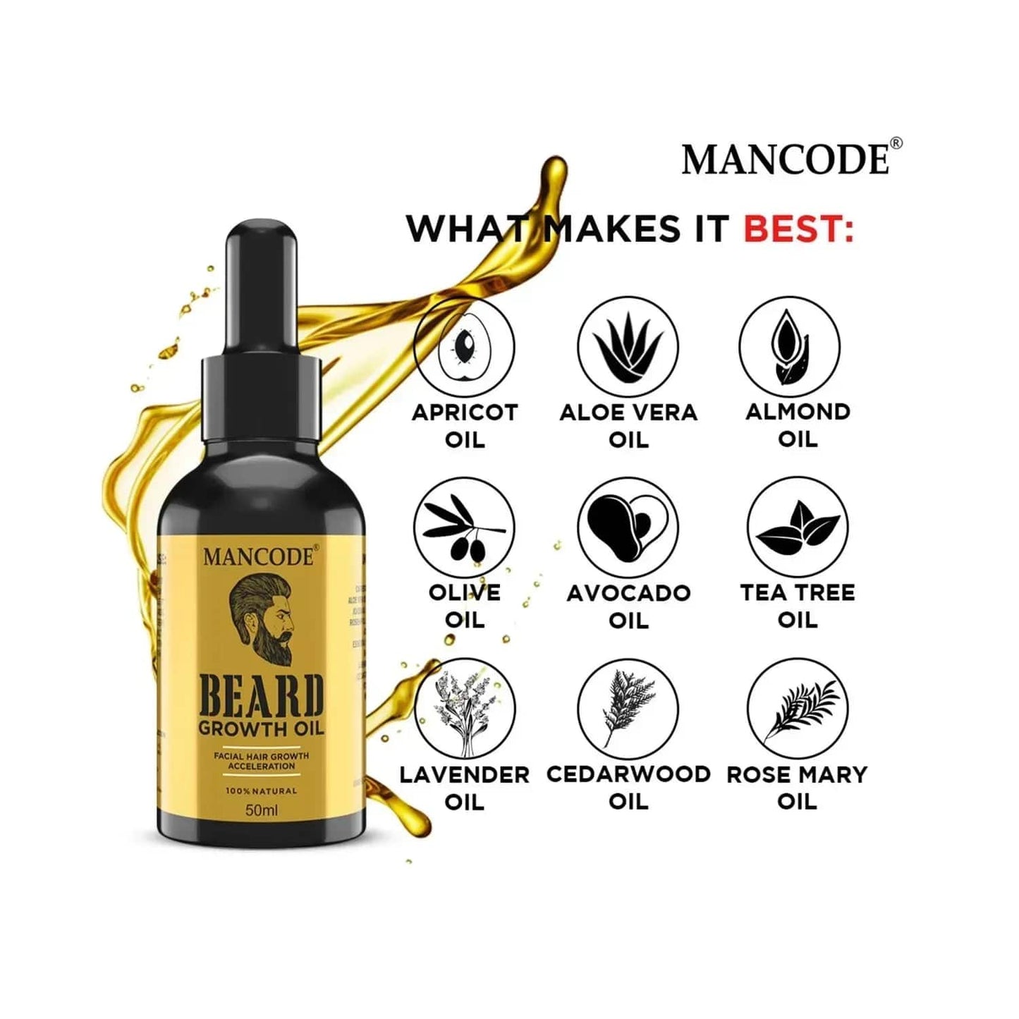 Mancode Beard Growth Oil - (50ml)