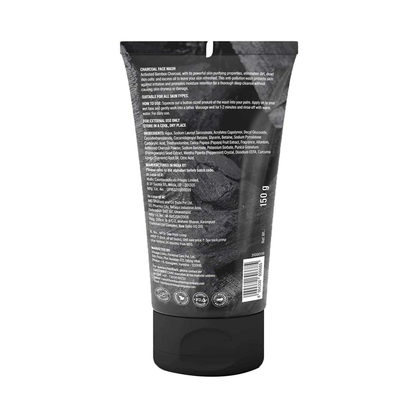 Bombay Shaving Company Charcoal Face Wash (150 g)