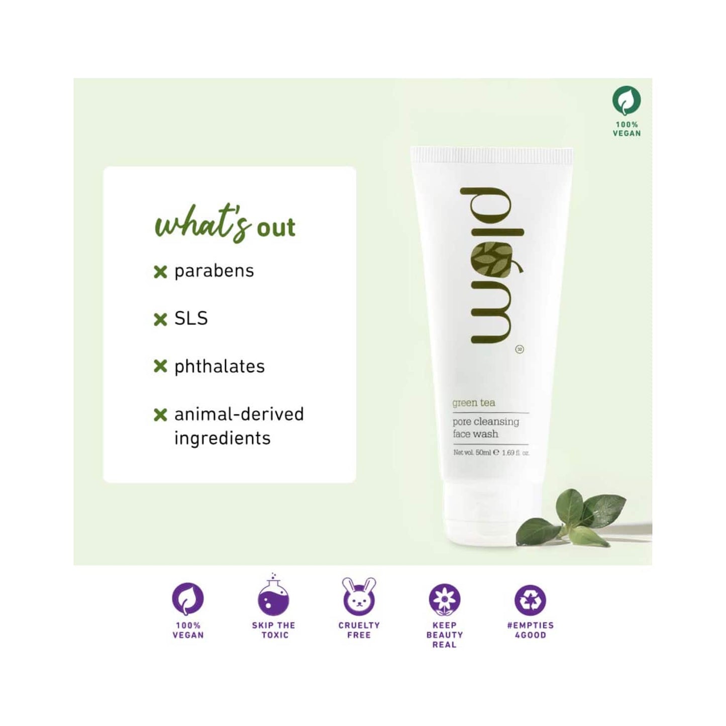 Plum Green Tea Pore Cleansing Face Wash (50ml)