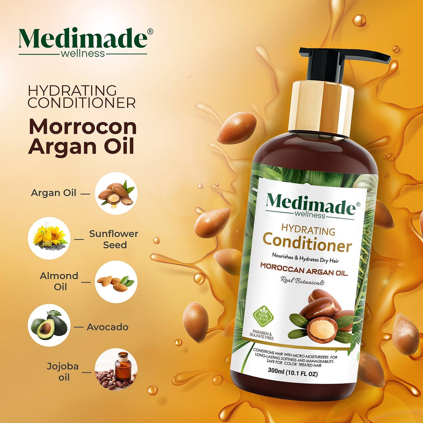 Medimade Moroccan Argan Oil Hydrating Conditioner (300ml)